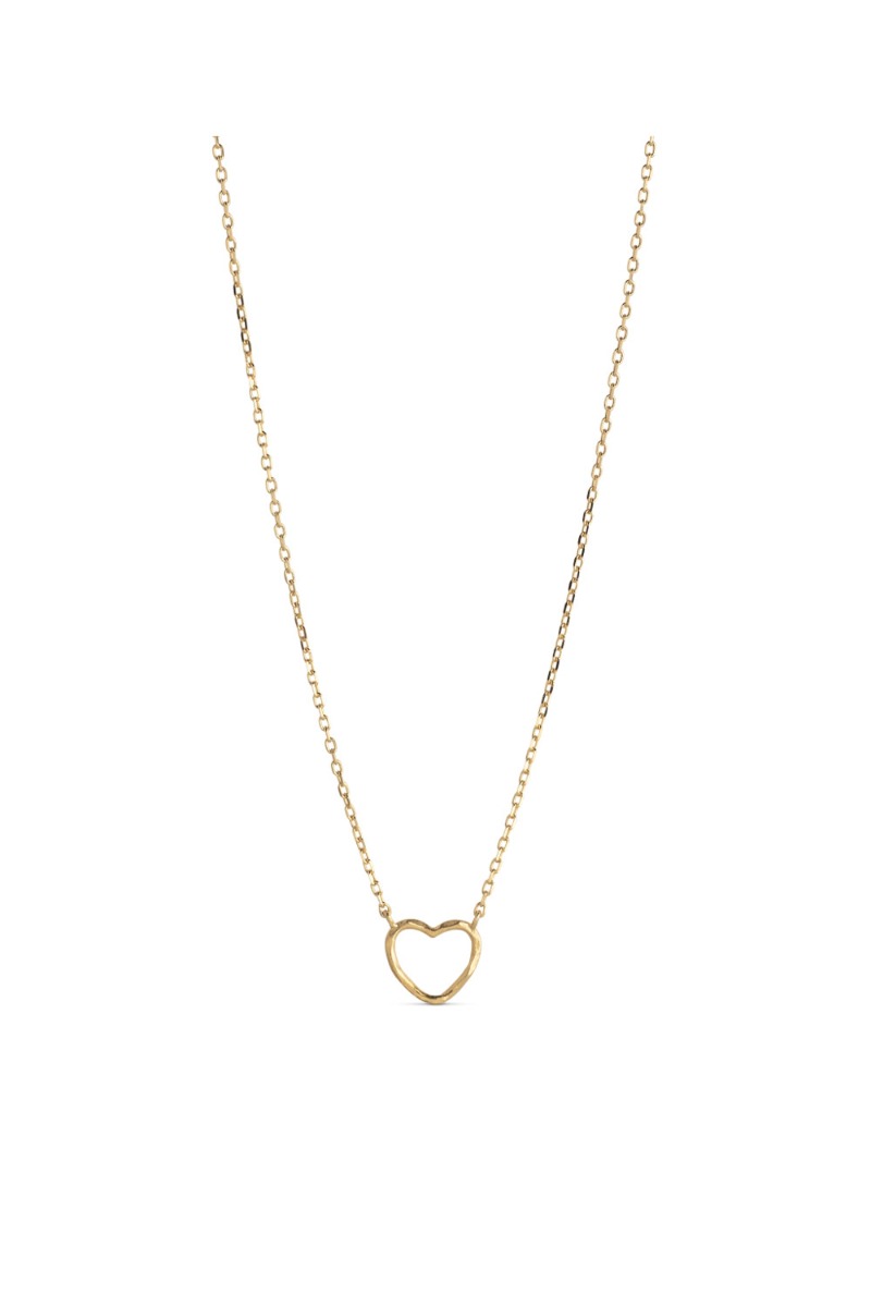 â¤ï¸ Enamel - Halskæde - Necklace Organic Heart - Gold
